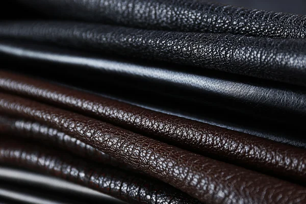 Pile of leather fabric