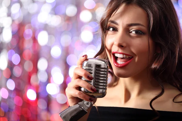 Young singing woman