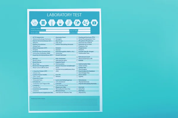 Laboratory test list