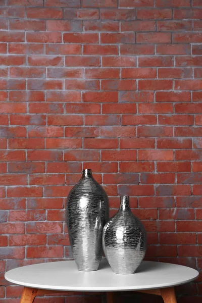 Home decor on brick wall