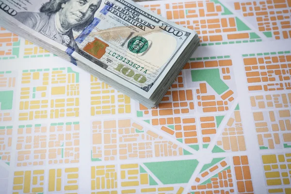 Cash on city map