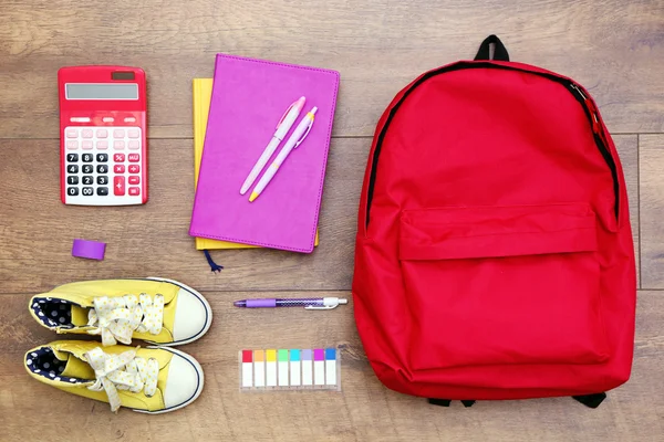 School set with backpack