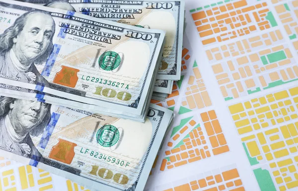 Cash on city map