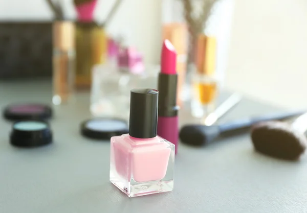 Nail polish with makeup cosmetics