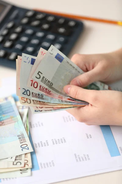 Woman counting money