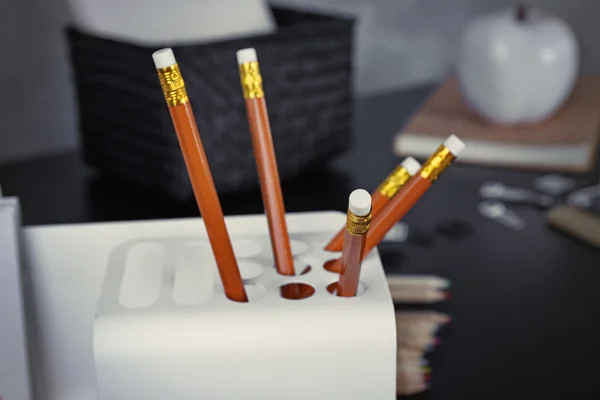 Set of pencils in office case