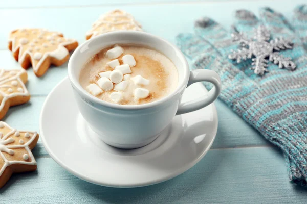 Cup of hot cacao with marshmallow