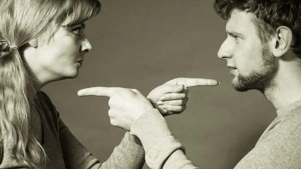 People in fight. Young couple arguing.