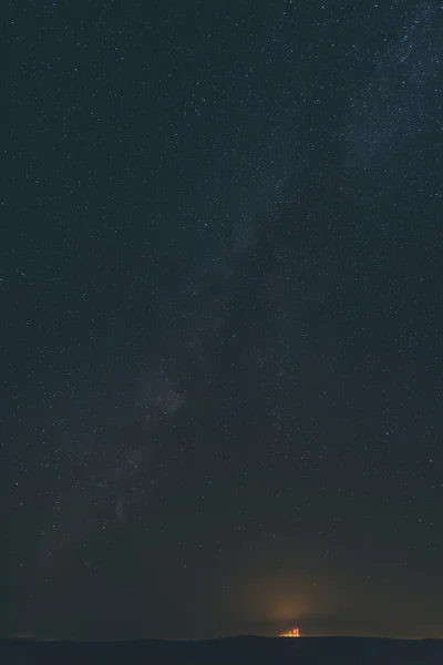 Desert night and the starry sky