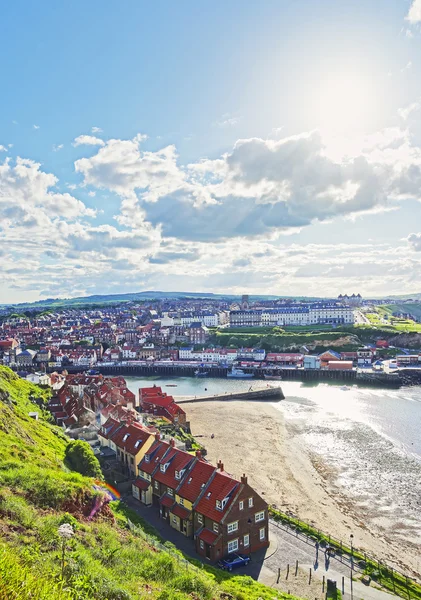 Coast of North Sea in Whitby in North Yorkshire in England