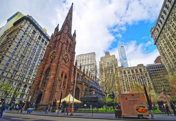 Street view of Trinity Church in Lower Manhattan