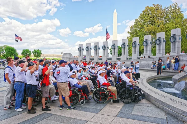 Group of Veterans at National World War 2 Memorial