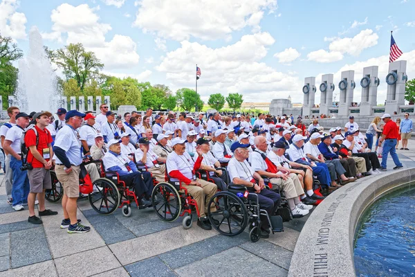 Group of Veterans at Pillars on National World War Memorial