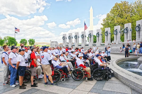 Group of Veterans in National World War 2 Memorial
