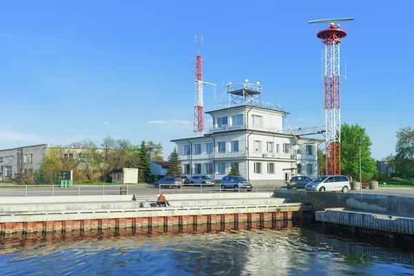 Harbor master office building at the port in Ventspils