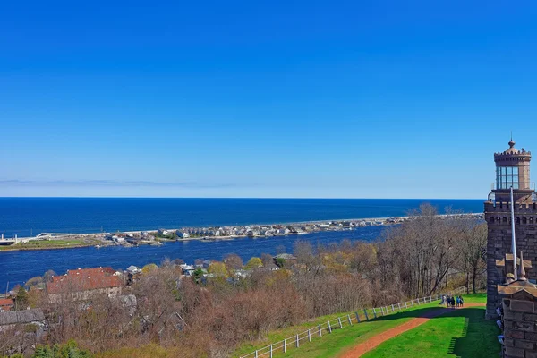 Houses and Atlantic Ocean shore from light house