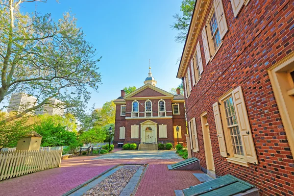 Carpenters Hall in the Old City of Philadelphia in PA