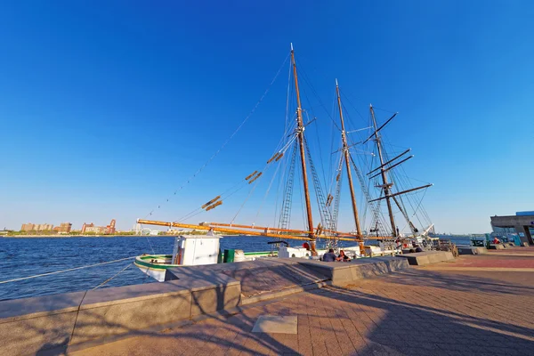 Tall ship at the waterfront of Delaware River of Philadelphia