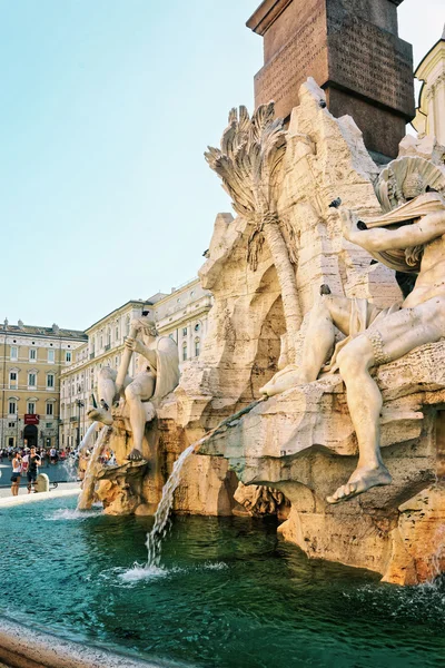Fountain of Neptune and Fountain of four Rivers in Rome