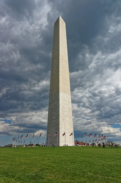 Monument of George Washington during stormy day