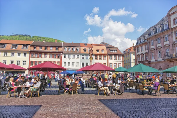 People on central square in Heidelberg