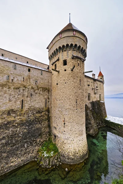 Defence Tower of Chillon Castle on Lake Geneva in Switzerland