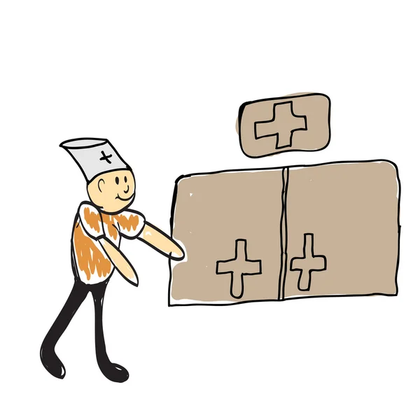 Cartoon doctor, medicine concept