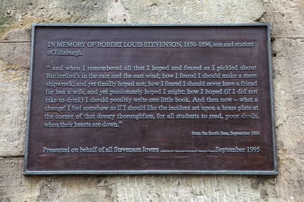 Robert Louis Stevenson Plaque in Edinburgh
