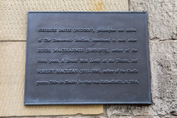 Historic Plaque on Drummond Street in Edinburgh