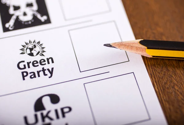 The Green Party on a Ballot Paper