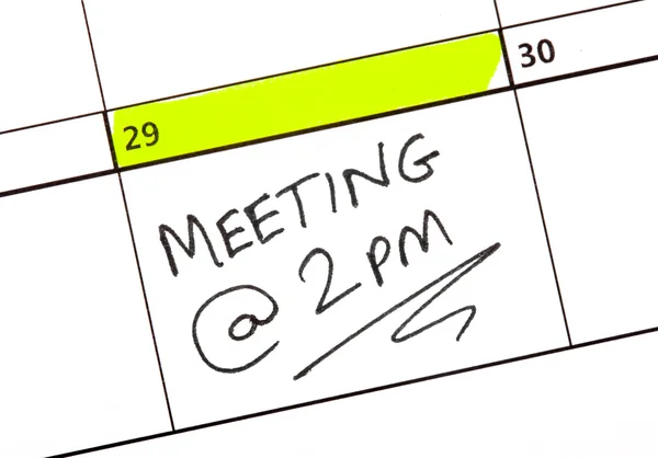 Meeting Date Written on a Calendar