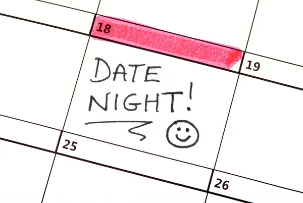 Date Night Written on a Calendar