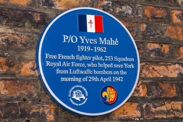 Yves Mahe Blue Plaque in York
