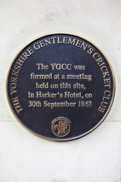 Yorkshire Gentleman\'s Cricket Club Plaque in York