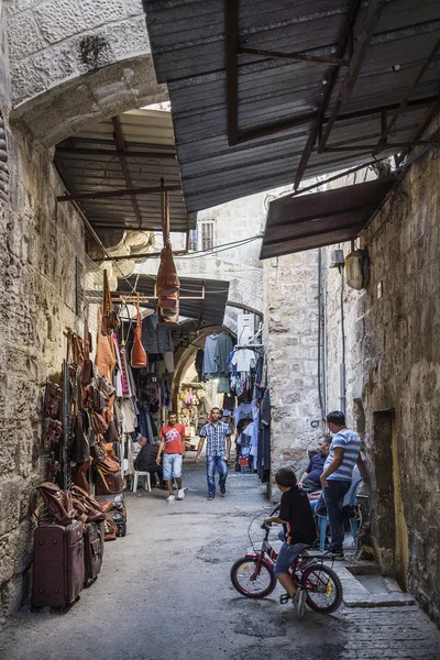 Palestinian souk street shops in jerusalem old town israel