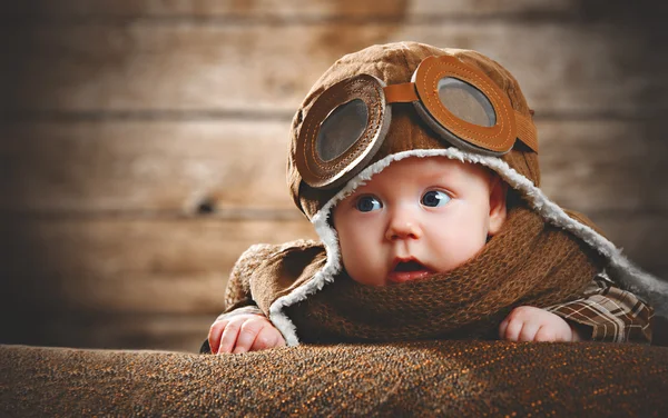 Cute pilot aviator baby newborn