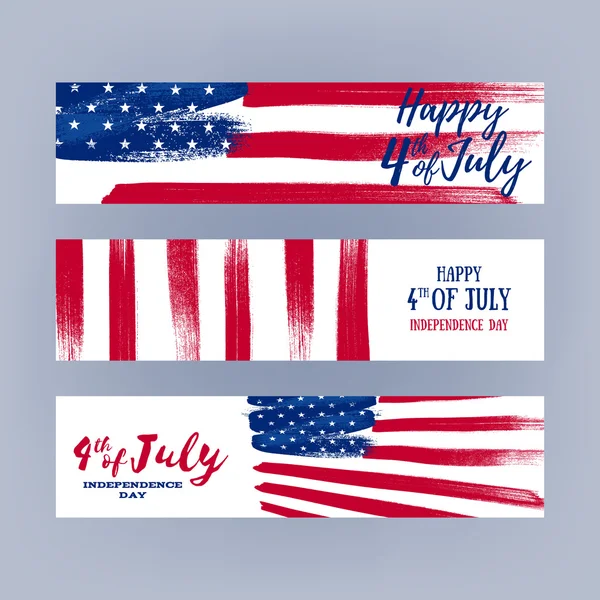 Forth July Independence day banners set design.