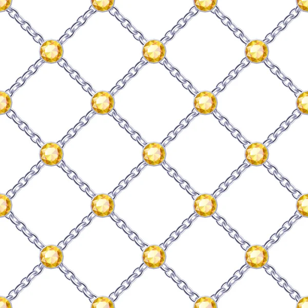 Seamless pattern with silver chains