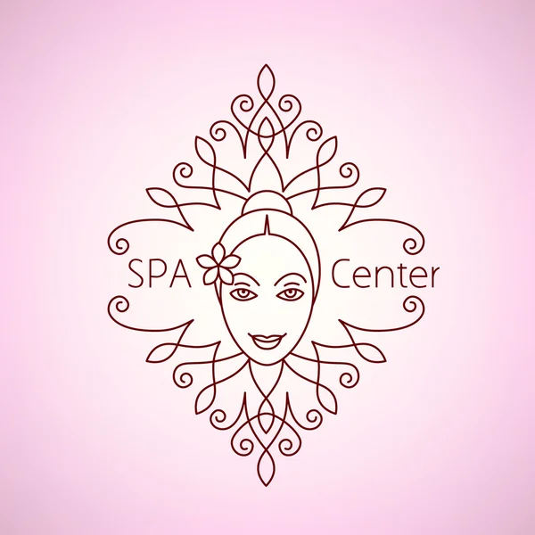 Spa beauty salon wellness center icon logo.