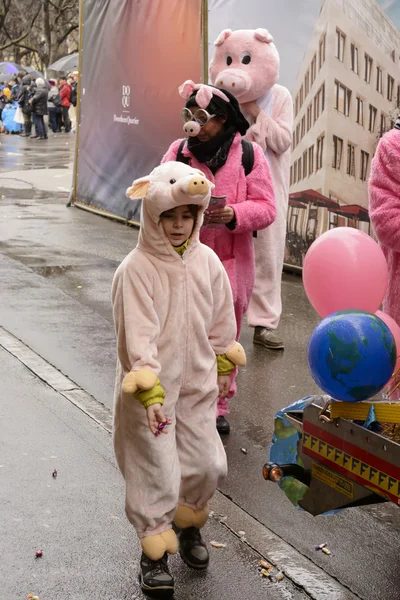 Pigs masks at Carnival parade, Stuttgart