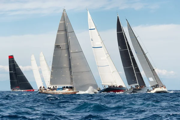 PORTO CERVO - 8 SEPTEMBER: Maxi Yacht Rolex Cup sail boat race, on September 9 2015 in Porto Cervo, Italy
