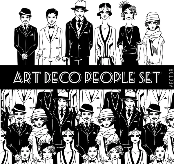 Art deco people set.