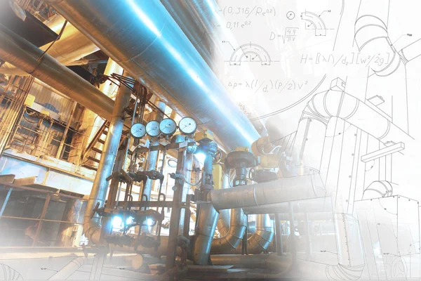 Computer cad design of pipelines for modern industrial power pla