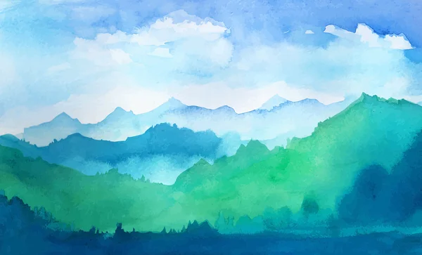 Vector watercolor mountains