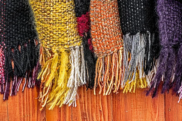 Wool scarves of various colors 1