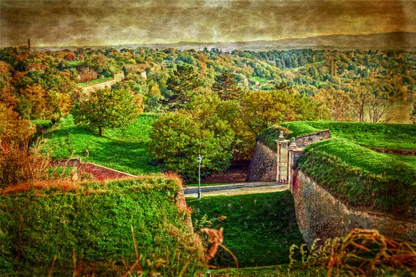 Old postcard with Petrovaradin fortress in Novi Sad, Serbia 5