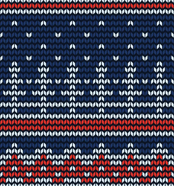 Knitted jacquard pattern with winter landscape