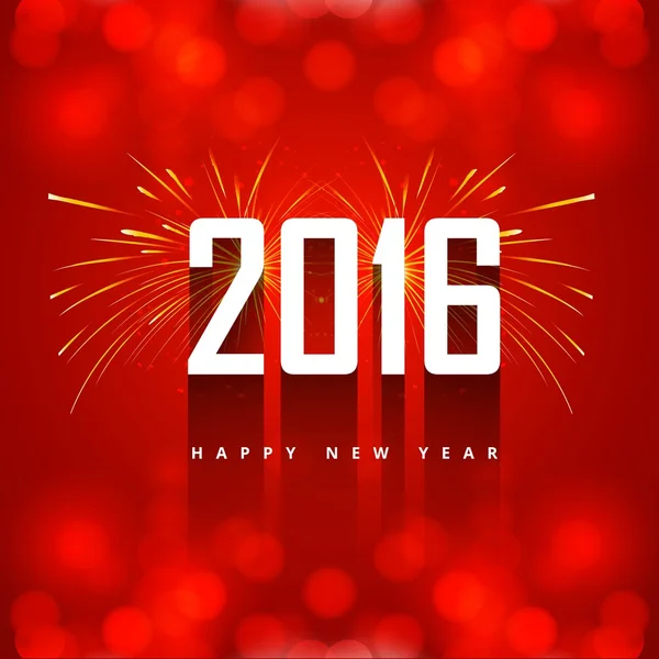 New year 2016 greeting with firework