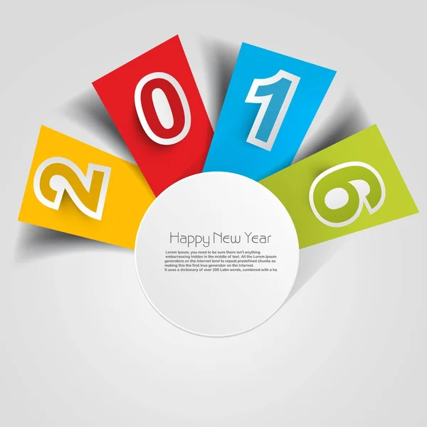 Stylish colorful new year 2016 card