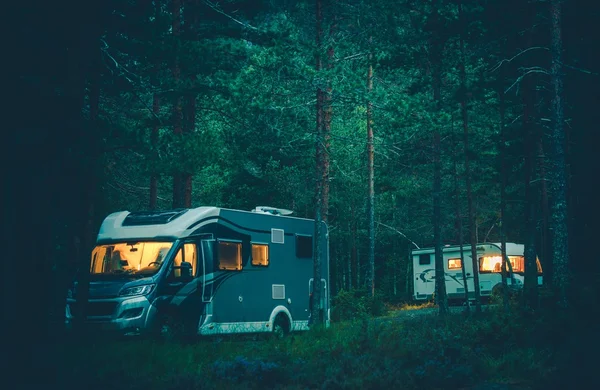 Motorhome Camping in a Wild